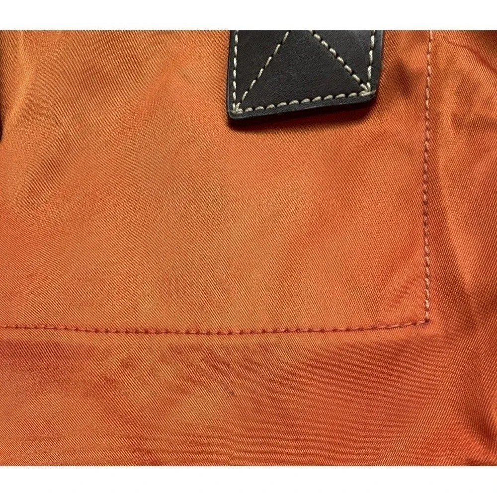 Dooney Bourke Wayfarer Light Weight Tote Bag Nylon Leather Trim Shoulder Orange